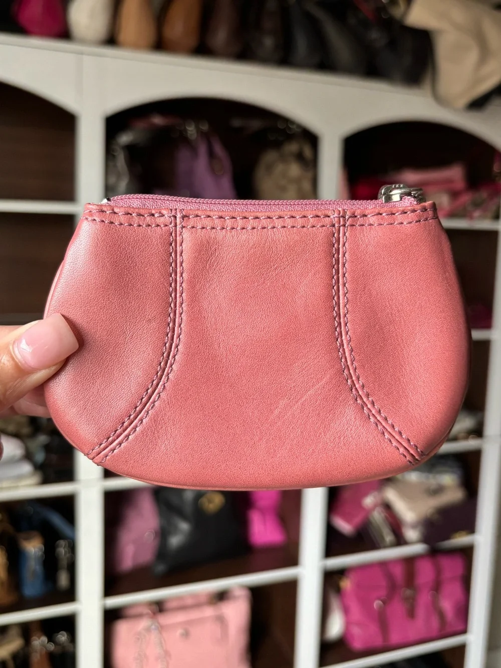 🪙💕COACH Leather Keyring Coin Pouch💕🪙